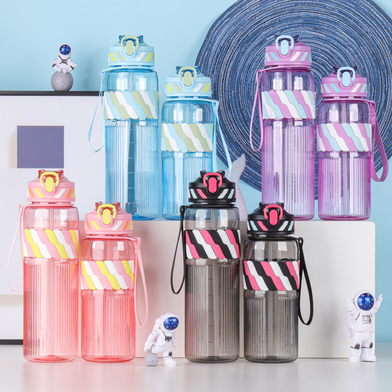 255 and 256 Plastic sports water bottle image 1