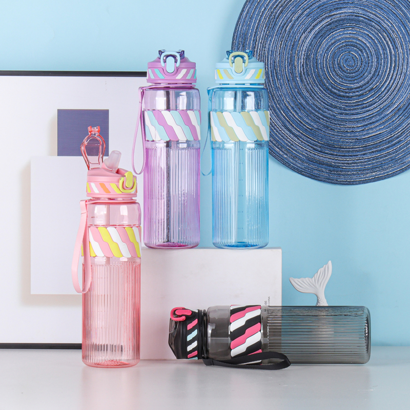 255 and 256 Plastic sports water bottle image 3
