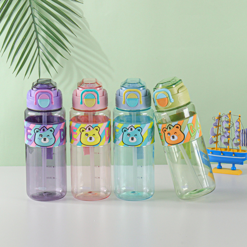 275 Cartoon water bottle with double drinking lids
