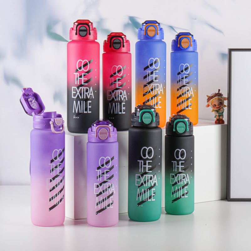 291-1 and 292-1 Gradient-colored plastic water bottle image 1